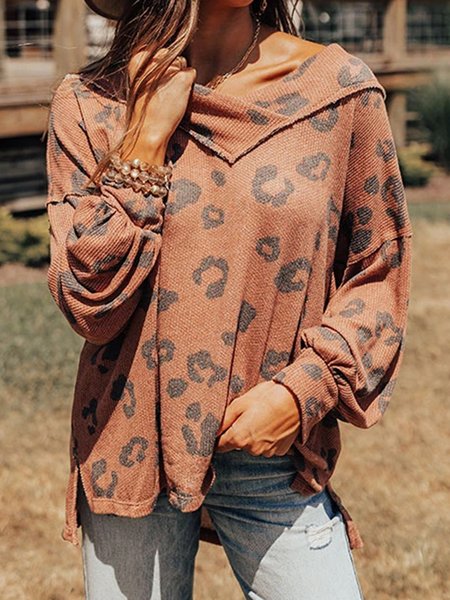 

Casual Leopard Shirts & Tops, Brown, Tops