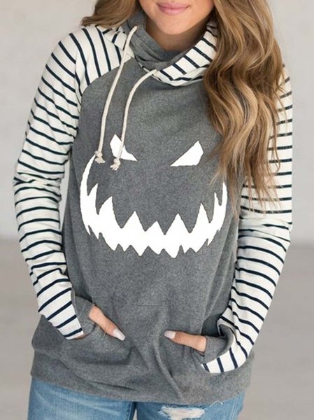 

Casual Geometric Loosen Sweatshirt, Gray, Hoodies & Sweatshirts