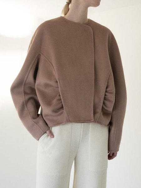 

Long Sleeve Plain Loosen Casual Outerwear, Brown, Hoodies and Sweatshirts