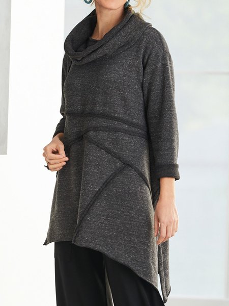 

Round Neck Shirts & Tops, Gray, Tunics