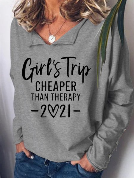 

Girl's Trip Cheaper Than Therapy Women's Sweatshirt, Gray, T-shirts