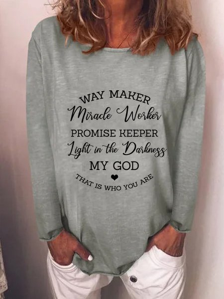 

Casual Crew Neck Long Sleeve Tops, Gray, Tops