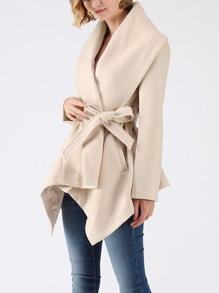 

Long Sleeve Elegant Regular Fit Outerwear, Apricot, Coats