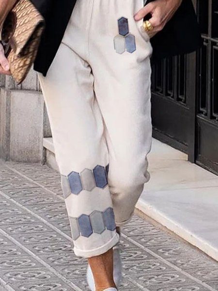 

Geometric Pants, Beige, Pants