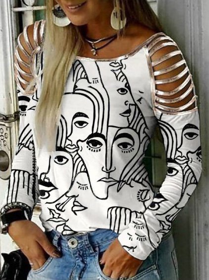 

Cotton Shirts & Tops, Black-white, T-Shirts