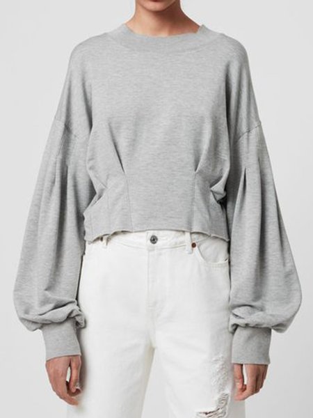 

Regular Fit Crew Neck Casual Sweatshirt, Gray, Hoodies and Sweatshirts