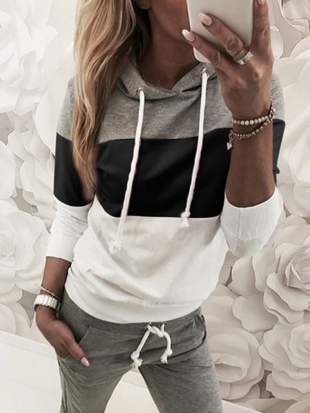 

Casual Long Sleeve Sweatshirts, As picture, Hoodies & Sweatshirts