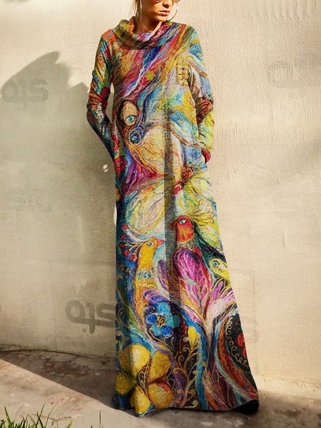 Stampato Gonna Casuale, Come immagine, Maxi Dresses