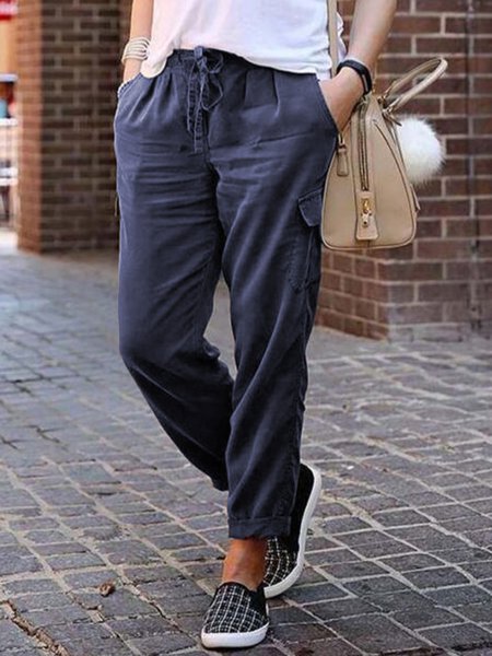 

Plain Loosen Pants, Multicolor, Pants
