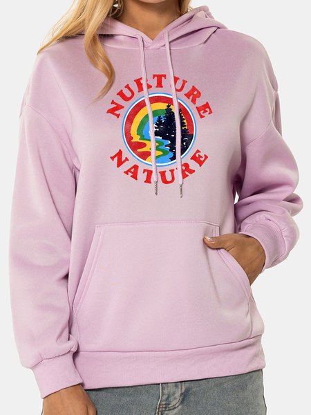 

Unocis Narture Long Sleeve Print Hoodie, Purple, Hoodies