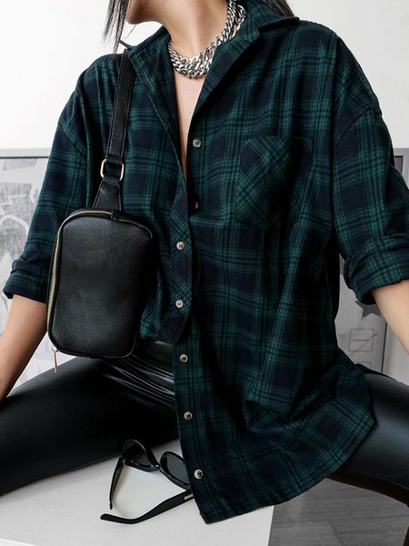 

Grid Casual Shirts & Tops, Deep green, Shirts & Blouses