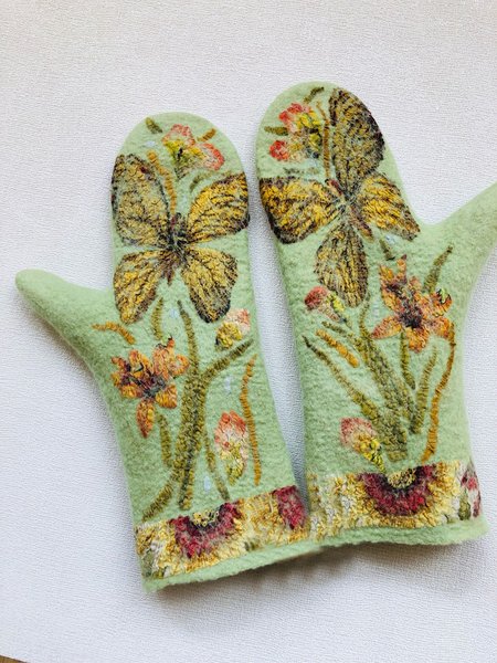 

Felt Butterfly Warm Gloves, As picture, Scarves&Gloves