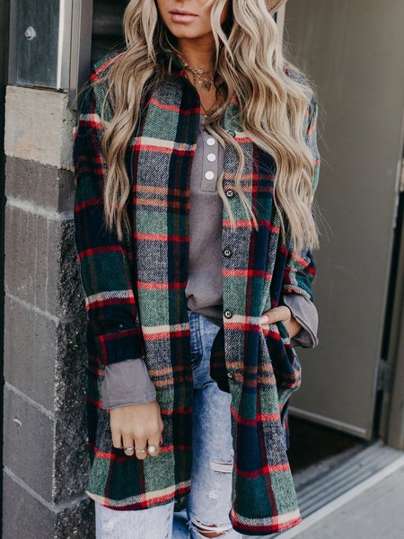 

Lapel Casual Loosen Outerwear, Multicolor, Outerwear