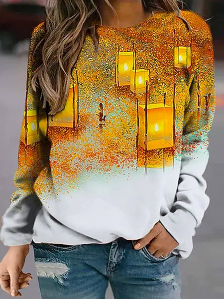 

Sweet Polyester Cotton Abstract Sweatshirt, Yellow, Hoodies & Sweatshirts