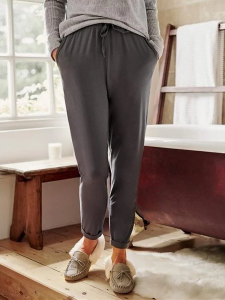

Simple Casual Pants, Gray, Pants