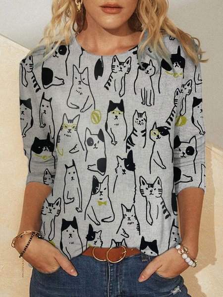 

Cat Animal Shirts & Tops, White, Hoodies&Sweatshirts