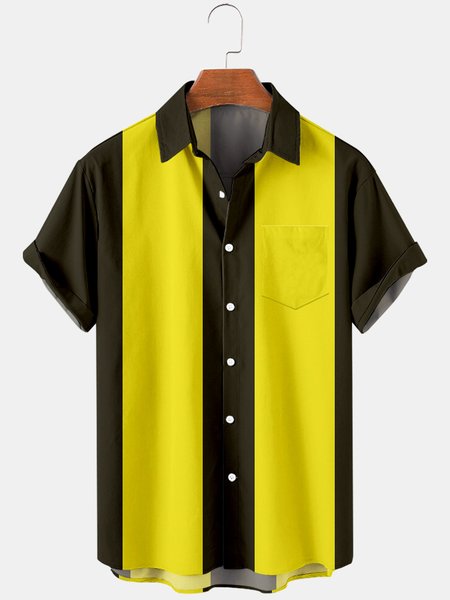 

Shirt Collar Casual Shirts & Tops, Yellow, Men's shirts