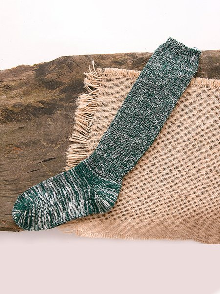 

Retro Plain Cotton Socks, Dark green, Socks
