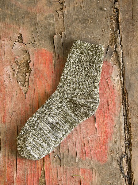 

Retro Tinta unita Cotone Calzini, Verde militare, Socks