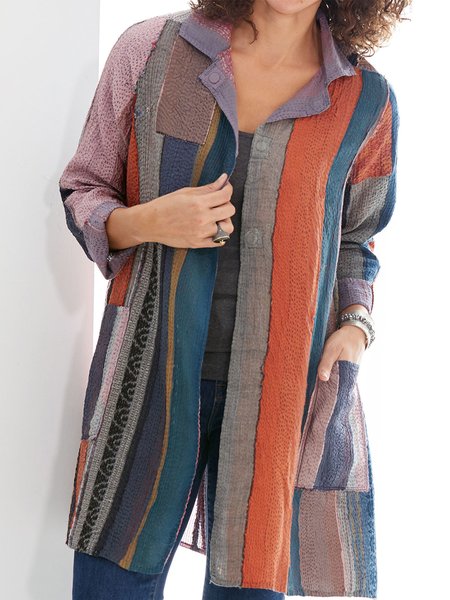 

Striped Outerwear, Multicolor, Outerwear