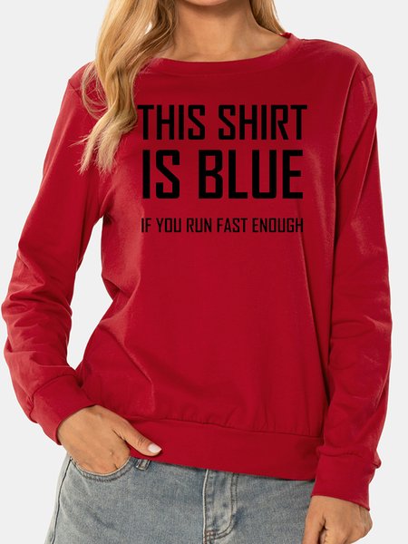 

Unocis Letter Print Long-sleeved Hooded Sweatshirt, Red, Sweatshirts
