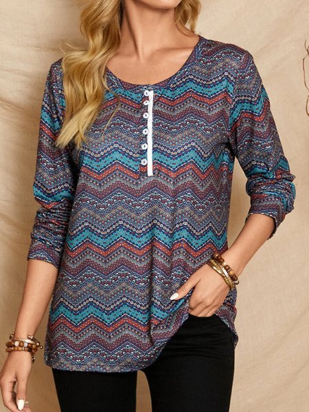 

Vintage Striped Cotton Blends Shirts & Tops, Multicolor, Tops