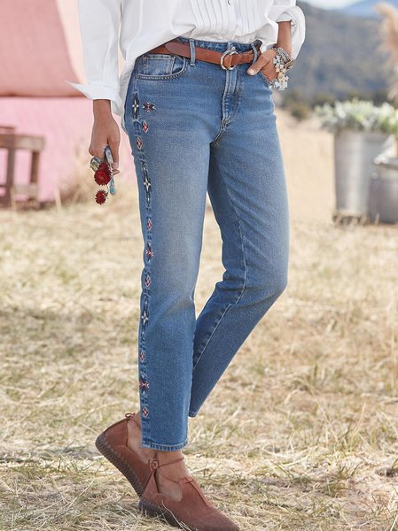 

West Styles/Cows Pants, Blue, Jeans