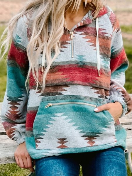 

Hooded Tribal Sweatshirt, Multicolor, Hoodies & Sweatshirts