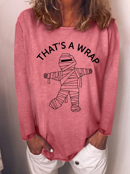 

That'S A Wrap Round Neck Regular Fit Letter Sweatshirt, Red, Hoodies&Sweatshirts
