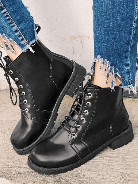 

Simple Plain Stitching Martin Combat Boots, As picture, Boots