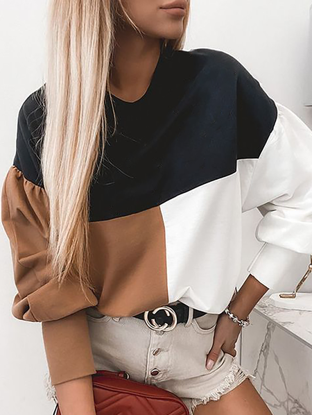 

Plus size Color Block Casual Sweatshirt, Multicolor, Hoodies & Sweatshirts