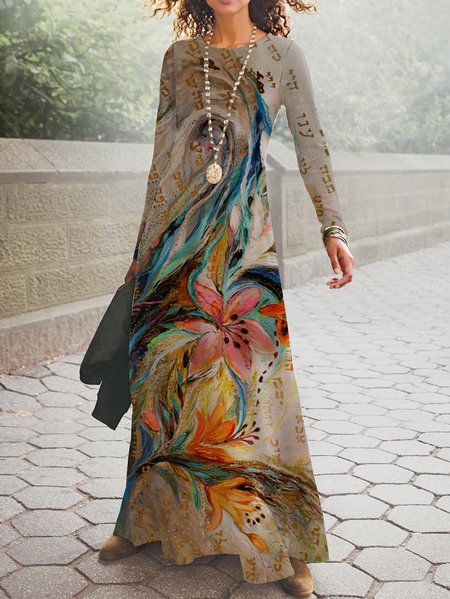 

Cotton Blends Casual Dress, As picture, Fall Dresses
