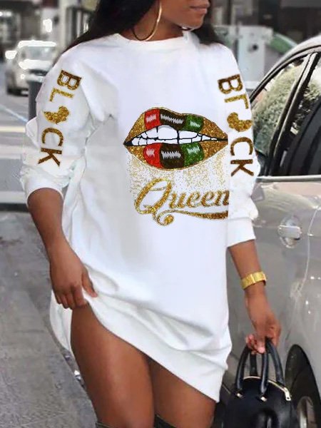 

Long Sleeve Casual Dresses, White, Dresses