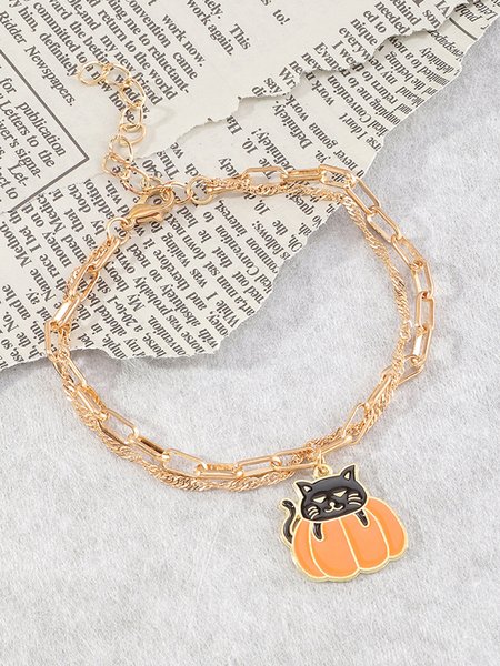 

Halloween Pumpkin Cat Witch Hat Bracelet, Jewelry