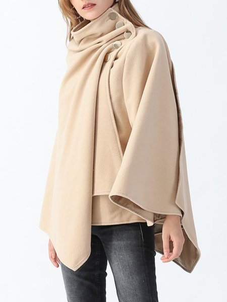 

Loosen Plain Elegant Outerwear, Light camel, Tops
