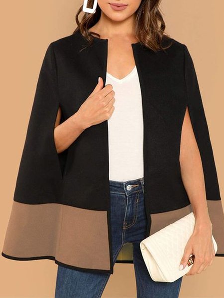 

Elegant Loosen Color Block Outerwear, As picture, Blazers