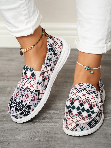 

Simple Ethnic Style Flat Shoes, As picture, Flats