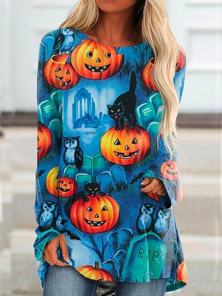 

Casual Polyester Cotton Shirts & Tops, Blue, T-Shirts