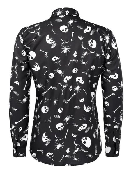 

Halloween Long Sleeve Shirt Collar Party Shirts, As picture, Long Sleeves Shirts