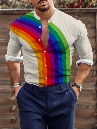 

Shirt Collar Casual Shirts & Tops, As picture, Blouses&Shirts