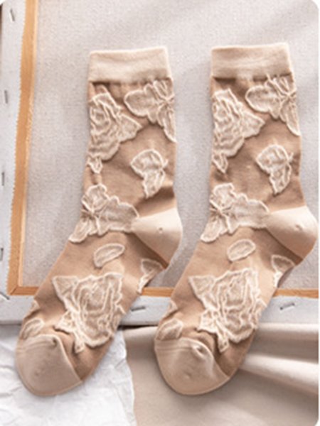 

Vintage Diamond Rose Cotton Socks, Socks