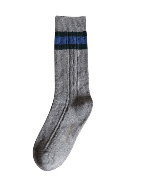

Casual Retro Striped Cotton Socks, Light gray, Socks