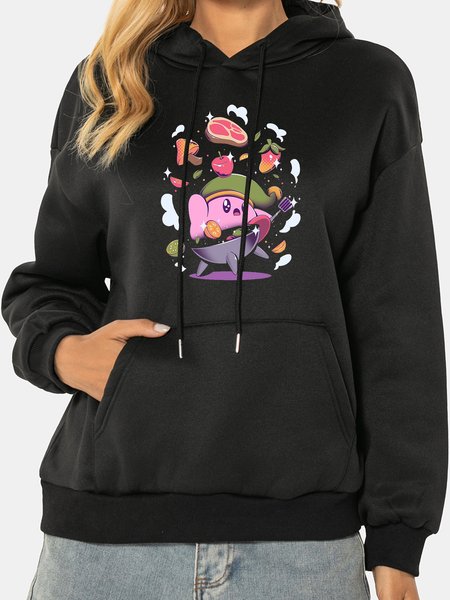 

Unocis Fun Plant Vegetables Print Hoodie, Black, Hoodies