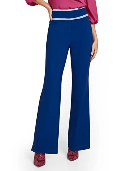 

Fall Lady Elegant Simple Lady Work Date Slightly stretchy Pants, As picture, Wide Leg Pants