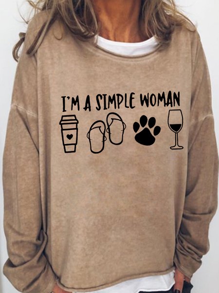 

Simple Women Casual Sweatshirts, Light brown, Hoodies&Sweatshirts