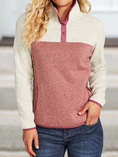 

Cotton Buttoned Plain Sweatshirt, Pink, Hoodies & Sweatshirts