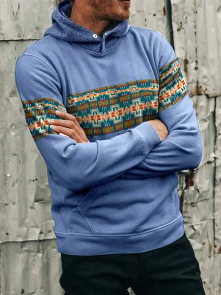 

Casual Hooded Geometric Sweatshirt, Royal blue, Hoodies&Sweatshirts
