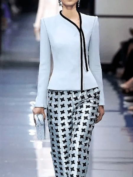 

Fall Elegant Non-Stretch Mid-weight Work Formal Date Jackets, Black-white, Blazers