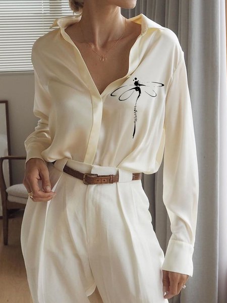

Casual Dragonfly Shirts & Tops, Beige, Blouses & Shirts