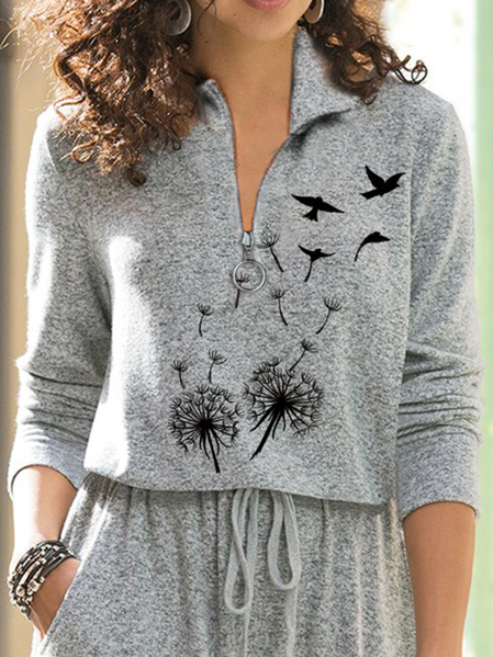 

Drawstring Casual Shift Dresses, Gray, Casual Dresses